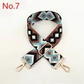 Detail of Style 7 wide ethnic geometric strap with golden metal lobster clasps - Black & Blue Rhombus (No. 7)