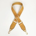 Adjustable mustard yellow canvas bag strap with golden metal swivel hooks for women bag - Riveted Yellow Style