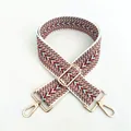 Tracolla regolabile in stile bohémien con motivo geometrico e ganci metallici dorati - Motivo Geometrico Rosso Blu Marrone Bianco (Stile 3B)