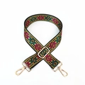 Tracolla etnica regolabile in tessuto con ganci dorati e motivi bohémien colorati - Chiusura in Argento / Motivo Maschera Nero e Giallo