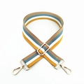 Adjustable wide cotton bag strap with colorful stripes and gold metal lobster clasps - Yellow Stripes