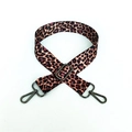 Detail of adjustable leopard print bag strap with gunmetal swivel hooks for crossbody bags - Leopard Pattern 3 Gunmetal Buckle