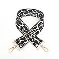 Adjustable leopard print replacement wide strap with gold hardware for crossbody bags - No.4 White Leopard
