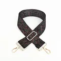 Adjustable leopard print bag strap with gold metal hardware and green brown webbing - No.6 Green Black Leopard