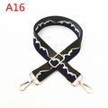 Detail showing wave pattern strap with high-density fabric and gold-tone metal hooks - A16 / Silver Clasp