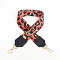 Adjustable leopard print replacement shoulder strap with gold hardware and PU leather ends - Orange