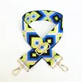 Detail of bohemian geometric woven replacement strap with gold metal lobster clasps - Black Yellow Blue Diamond (No. 38)