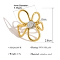 Detailweergave van gouden bloemring met afmetingen 1,75 cm diameter en 2,6 cm hoogte - Goud Witte Zirkoon Bloem Stijl (SR020339-W)