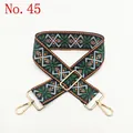 Ethnic geometric embroidered wide replacement strap for crossbody bags with gold hardware - Style 45