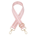 Adjustable pink and white woven replacement shoulder strap with gold lobster clasps - Light Pink