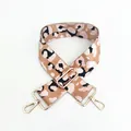 Close-up of adjustable leopard print bag strap with high-quality gold metal hooks - Pink Leopard (Style 18)