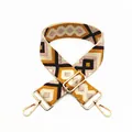 Ethnic style colorful diamond pattern woven bag strap with golden metal buckles - Coffee Yellow No.62