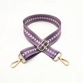 Adjustable purple replacement shoulder strap with white geometric pattern and gold buckles - Light Purple