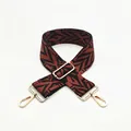 Adjustable wide replacement bag strap with brown and black geometric zigzag weave - No. 13 Coffee