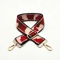 Detail of adjustable wide camouflage strap with golden lobster clasp and silver accents - Size 22