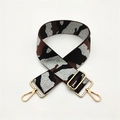 Adjustable camouflage bag strap with silver metallic thread and golden swivel hooks - Camouflage Coffee Silver Thread