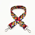 Correa ajustable para bolso con diseño chevron de colores y ganchos plateados metálicos - Patrón de Ondas de Contraste (Cierre Plateado)