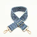 Tracolla regolabile intrecciata con motivo chevron per borse e moschettoni dorati - Chiusura in Argento / No. 4 Blu Lago