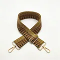 N° 34 bandoulière tissée réglable avec motifs géo rétro et boucles en métal doré - Khaki (N° 34)