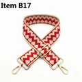Detail of red and pink zigzag canvas replacement strap with gold metal lobster clasps - Red (B17)