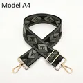 Detail of adjustable rhombus pattern shoulder strap in olive green with gold hardware - a4 Matcha Green