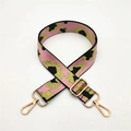 Tracolla regolabile con stampa leopardata rosa e moschettoni in metallo dorato - Chiusura in Argento / Rosa