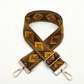 Detail of adjustable woven strap with 3D geometric patterns and gold lobster clasps - a14 Black Yellow