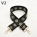 Close-up of ethnic geometric woven strap with golden lobster clasps and adjusters - Army Green (V2)