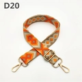 Detalle de correa ajustable tejida para bolso con patrones geométricos de rombos en naranja - D20 Naranja Caqui