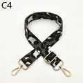 Close-up of leopard print replacement strap with golden lobster clasps and metal slider - Silver Clasp / Dark Grey (C4)