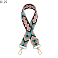 Dettaglio tracolla per borsa con motivo a rombi, ganci dorati e fibbia regolabile - Rombo Nero Rosa Verde (Fibbia Dorata)