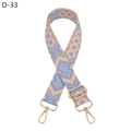 Close-up of diamond pattern woven strap with gold metal lobster clasps and buckles - Powder Purple Lake Blue Diamond (Gold Buckle)