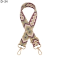 Detail of adjustable geometric diamond pattern bag strap with gold lobster clasps - Purple Khaki Diamond (Gold Buckle)