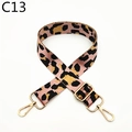 Macro detail of adjustable leopard print bag strap with golden metal swivel hooks - Silver Clasp / Pink (C13)