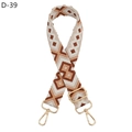 Macro shot of adjustable diamond pattern woven strap with golden metal lobster clasps - Beige Brown Diamond (Gold Buckle)