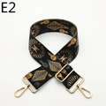Ethno-Schultergurt in Schwarz mit goldener geometrischer Stickerei und Metall-Karabinerhaken - Silberverschluss / Grauer Stil (E2)