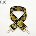 Ethno-Webgurt mit geometrischem Muster, goldenen Karabinern und verstellbarer Schnalle - Silberverschluss / Gelber Stil (E16)