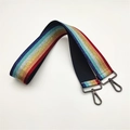Adjustable colorful glitter rainbow shoulder strap for crossbody handbags with metal clasps - Rainbow Gunmetal Clasp 80cm