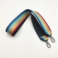 Verstellbarer bunter Regenbogen-Taschenriemen mit Metallhaken und Glitzereffekt - Silberverschluss / Regenbogen Mit Gunmetal-Schnalle