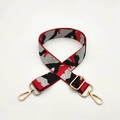 Bandoulière large camouflage réglable avec paillettes rouges argentées et crochets dorés - Rouge à Fil d'Argent