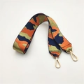 Breiter Tarnmuster Schultergurt für Taschen mit goldenen Karabinerhaken aus Nylon - Camo Orange