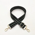 Bandoulière réglable à motif diamant vert avec mousquetons rotatifs en métal doré - Fermoir Doré / Vert Foncé