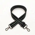 Bandoulière tissée réglable avec motifs géométriques verts et crochets métalliques - Boucle en Métal de Fusil / Vert Foncé