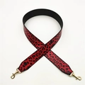 Correa de hombro ajustable de cuero PU con estampado de leopardo rojo y negro y hebillas doradas - Rojo