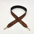 Correa de PU con estampado de leopardo y ganchos dorados para recambio de bolso chic - Marrón