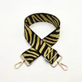 Adjustable zebra print bag strap with golden metal hooks for crossbody bags - No. 42 Yellow