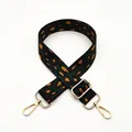 Adjustable leopard print bag strap in green and orange with gold metal swivel hooks - Style 4 Green Leopard