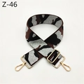 Detail of adjustable camouflage pattern shoulder strap with golden metal lobster clasps - Silver Thread Coffee (Z-46)