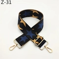 Detail of woven bag strap with colorful star patterns and gold metal swivel hooks - Blue Star Pattern (Z-31)