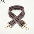Detail of burgundy and white woven bag strap with golden metal swivel hooks - Wine Red and White Herringbone (08)